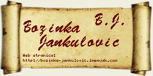 Božinka Jankulović vizit kartica